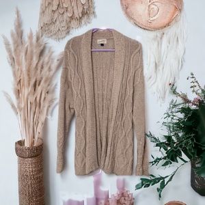 Neutral Cream/Beige Knitted Cardigan Thick Warm Sweater